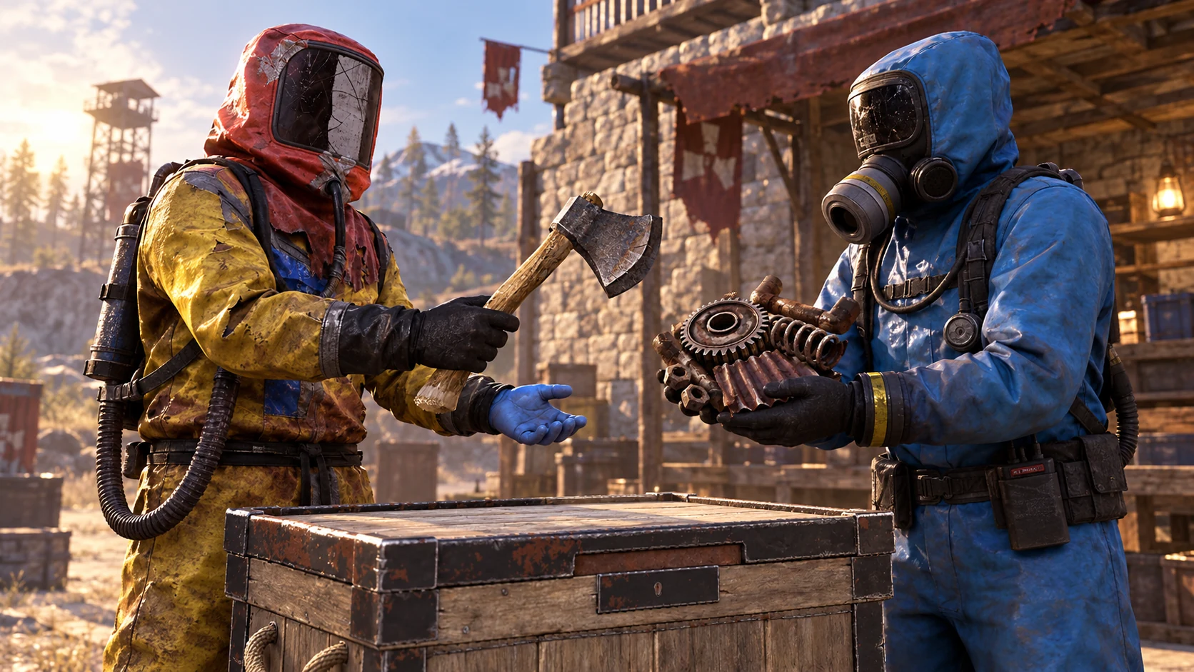 Rust-inspired illustration of secure player trading