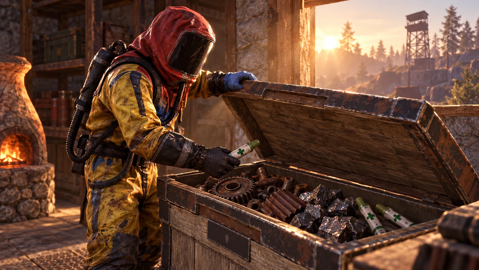 Rust-inspired illustration of daily playtime rewards